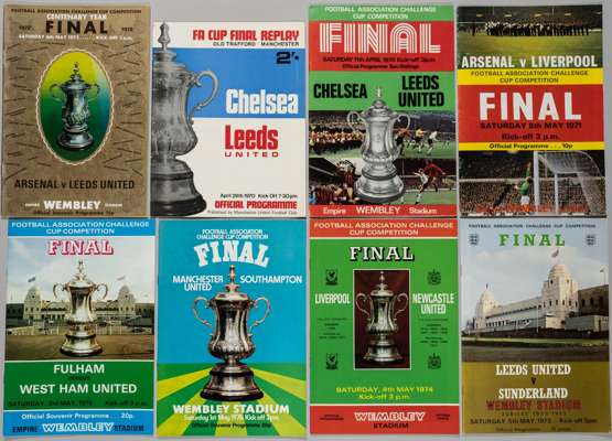 F.A. Cup Final programmes, 1970-87,
 complete run includes replays, Chelsea v Leeds United, played at Old Trafford 1970 replay, fair to good condition