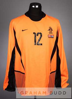 Jimmy Floyd Hasselbaink orange and black Netherlands no.12 jersey v Austria in the UEFA European Championship Group 3 at Ernst Happel Stadion, 1st Oct