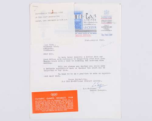 A rare Holkham Lawn Tennis Tournament ticket/invitation, 6 and 7th August 1891