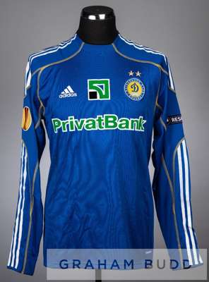 Roman Zozulya blue and white Dynamo Kiev no.49 jersey v Manchester City in the UEFA Europa League round of 16 second leg at City of Manchester Stadium