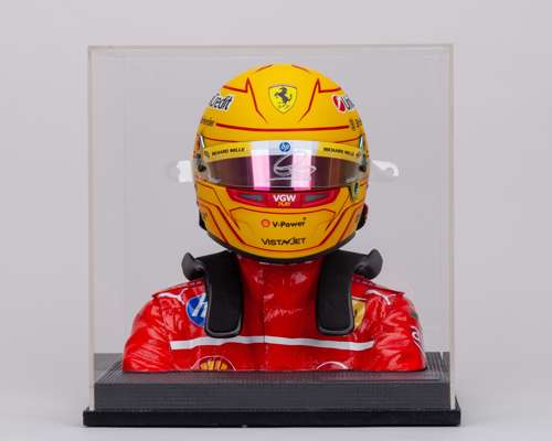 Lewis Hamilton 2025 Ferrari Signed 1:2 Scale Helmet Display