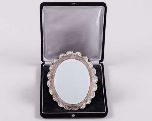 Sammy Lee a white-metal Turkish F.A. Under 21 presentation mirror