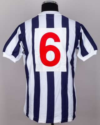 Blue and white No.6 West Bromwich Albion short-sleeved shirt, 1960s
