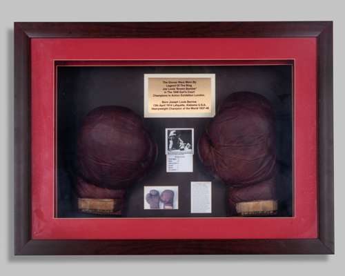 Joe Louis exhibition worn Everlast gloves Earls Court London, 1948