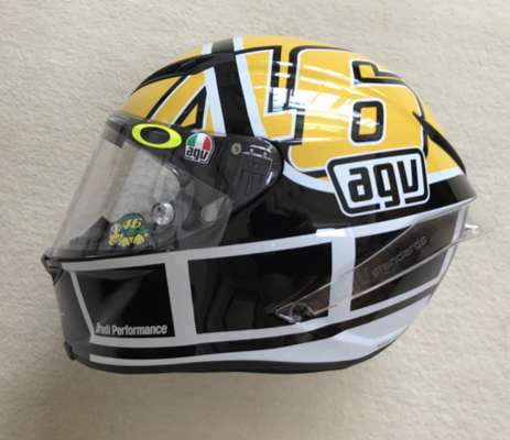 Valentino Rossi "Goodwood 2015"  AGV factory replica helmet, 

official factory replica helmet by AGV / Drudi Performance as used by the legendary Val