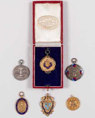 9ct gold and enamel Kent County Football Association medal, 1931-32