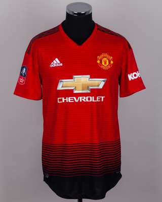 Nemanja Matic red and black No.31 Manchester United short-sleeved shirt, 2018-19