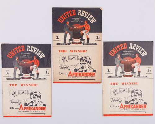 Three Manchester United home match programmes, 1947