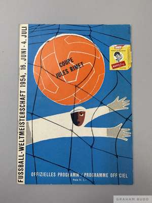 1954 Official World Cup programme Hungry v Germany, 4th July 1954

 Fair, pencil annotations to middle pages