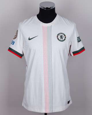 Liam Delap white, green and red No.9 Chelsea short-sleeved shirt, 2025