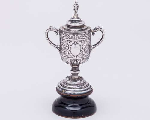 A rare miniature silver F.A.Cup Final trophy, Birmingham, 1907