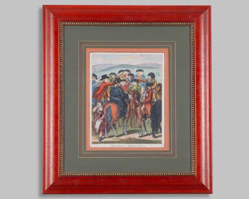 Richard Dighton (British, 1795-1880) coloured engraving titled ‘Betting at a Horse Race’