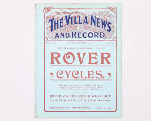 Aston Villa v. Newcastle United, match programme, 10th November 1906