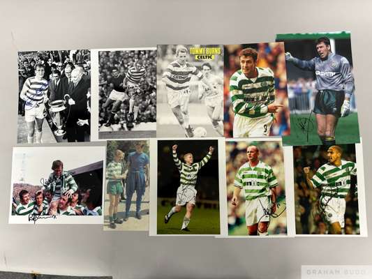 Ten signed photographs and pictures of Celtic legends including Lisbon Lions
 mostly photos, some magazine pictures, a couple double-signed, signature
