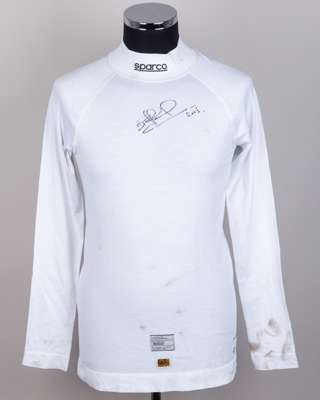 Nigel Mansell Signed 2025 Goodwood Festival of Speed Used Nomex Top, Leggings & Socks
