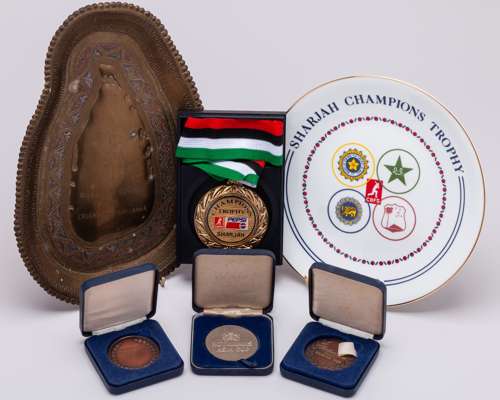 Dickie Bird four cricket Asia Cup and Trophy medals