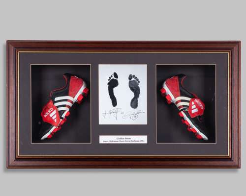 Golden Boots display David Beckham and Jonny Wilkinson