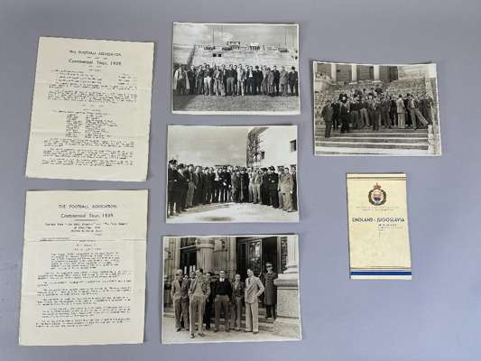 Excellent package re: England Continental tour to Italy, Yugoslavia & Romania in May 1939,
 includes FA booklet detailing tour 9th to 27th May, Italy 