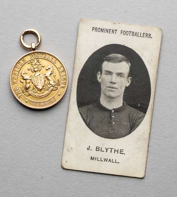 1907-08 Western Football League Division One Section B winner's medal awarded to J Blythe of Millwall Athletic FC,
 15ct gold, inscribed with competit