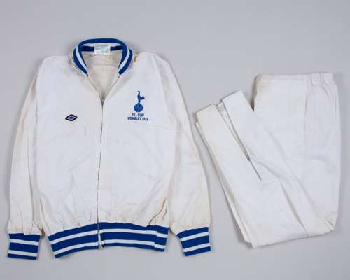 Pat Jennings white and blue Tottenham Hotspur Football League Cup final tracksuit top, 1971
