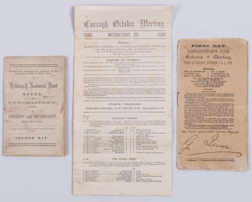 Three 19th century Irish racecards