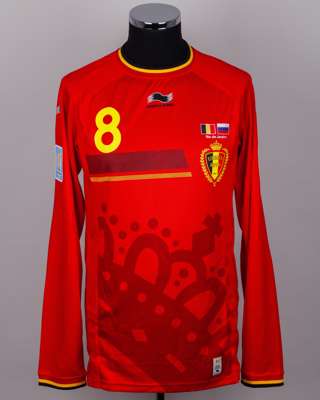 Marouane Fellaini red No.8 Belgium v. Russia long-sleeved shirt, 2014