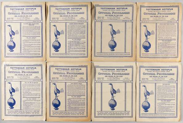 Tottenham Hotspur programme collection, seasons 1946-47 (33), 1947-48 (41), 1948-49 (34),
 including League, Reserves, Trial matches, not checked for 