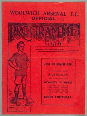 Arsenal v Wolverhampton Wanderers programme 3rd January 1914,
 first season at Highbury, F.L. Division Two fixture