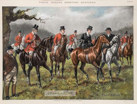 Four "A Day's Hunting" Series hunting prints, after James Pollard,
 republished in the 20th century, comprising Breaking Cover, The Death, The Chase, 