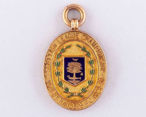 Dougie Gray 9ct gold and enamel Scottish League Championship winners medal, 1929-30