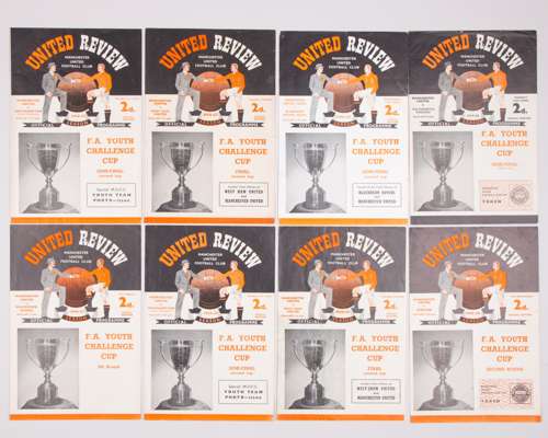 Eight Manchester United Youth match programmes, 1956-1959