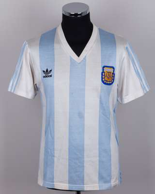 Gabriel Batistuta blue and white No.9 Argentina v. Saudi Arabia match worn shirt, 1992
