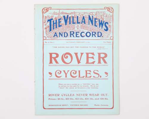 Aston Villa v. Sheffield Wednesday, match programme, 9th February 1907