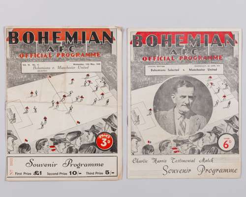 Jack Rowley Bohemians v Manchester United programme 12th May 1948