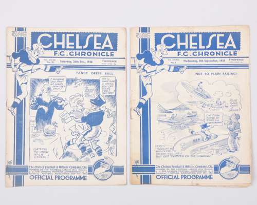 Two Chelsea v. Leeds United match programmes, 1936 and 1937