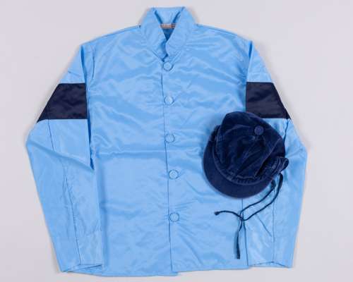 A set of racing colours of Highclere Thoroughbred Racing