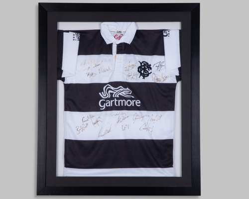 Mark Regan black and white Barbarians autographed rugby shirt, 2005-08