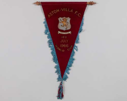 Spain v. Argentina 1966 World Cup at Villa Park - a rare claret and blue World Cup pennant