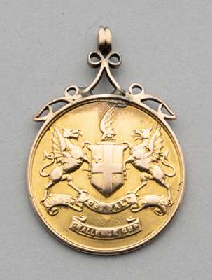 Leyton FC 15ct gold medal for London Association Challenge Cup winners 1903-04 awarded to H Richman, 
 engraved to reverse H Richman Leyton FC 1903-04