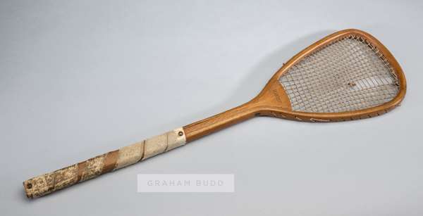 Rare and important demi-paume real tennis racquet from the 18th century dating to around the 1760s and stamped "MASSON", Antoine Henry MASSON (1735-17