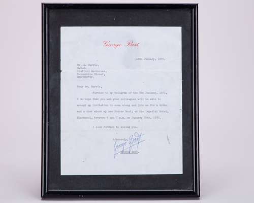 George Best headed and signed typed letter, dated 12th January 1970
