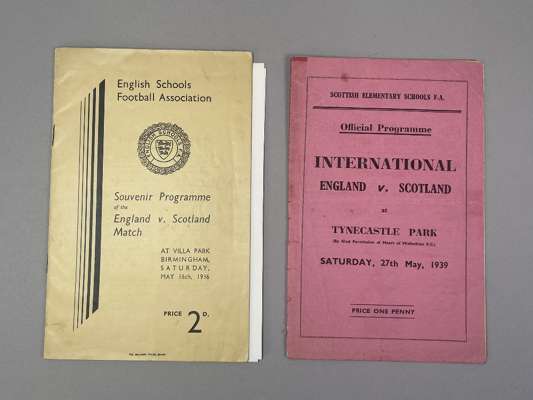 England v. Scotland, English Schools Football Association, match programme, 16/5/1936 at Villa Park 
 and England v. Scotland, Schools match programme