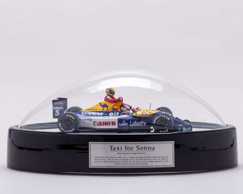 Nigel Mansell Signed 1:18 Scale Model Car Display – Taxi For Senna