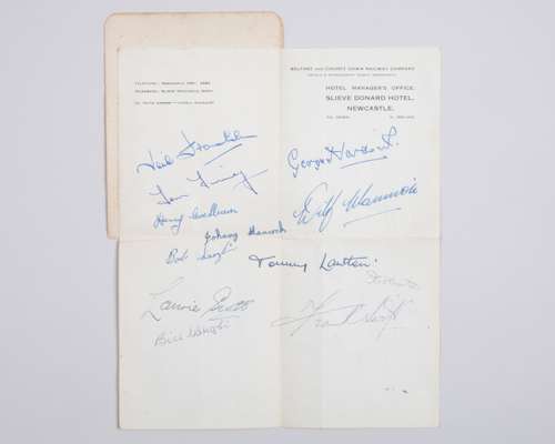England v. Northern Ireland 1946- page of England autographs