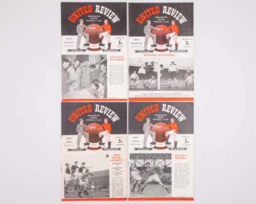 Four Manchester United home match programmes, 1951
