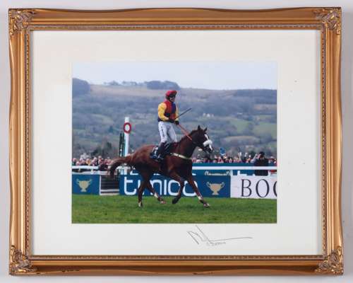Richard Johnson signed photograph of Native River winning the Cheltenham Gold Cup