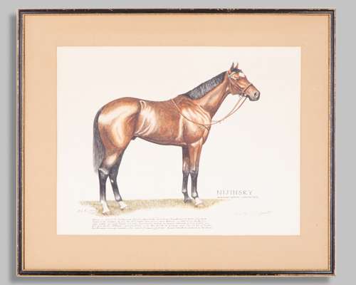 Lester Piggott signed Nijinksy print