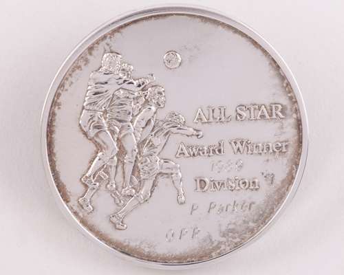 Paul Parker white-metal PFA All Star medal, 1989