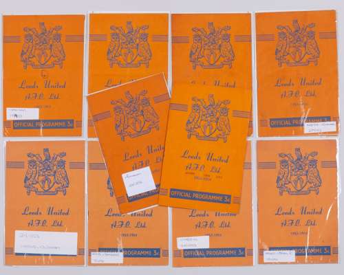 Ten Leeds United home match programmes, 1953-54