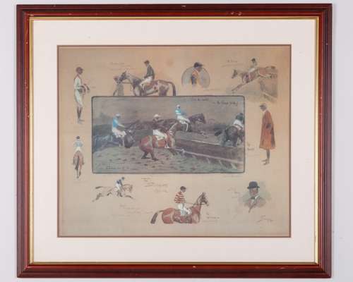 A trio of ‘Snaffles’ reproduction horse racing prints